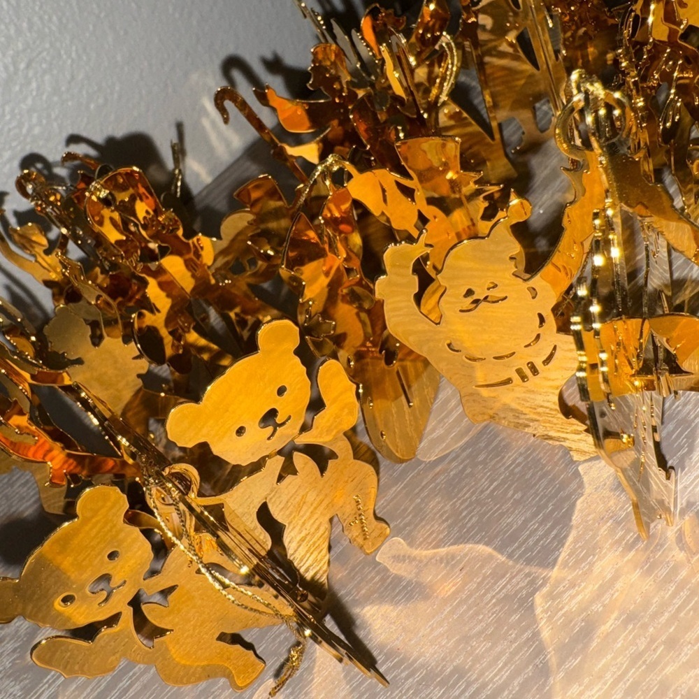 VTG Danbury Mint Gold Plated Vintage 3D Christmas ornament lot of 12